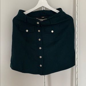 Maje Size 2 Skirt with belt Dark Green